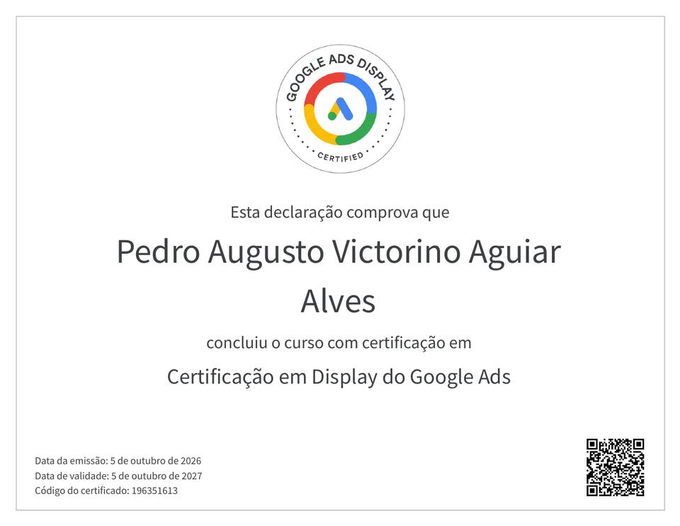 Certificado Google Ads Display